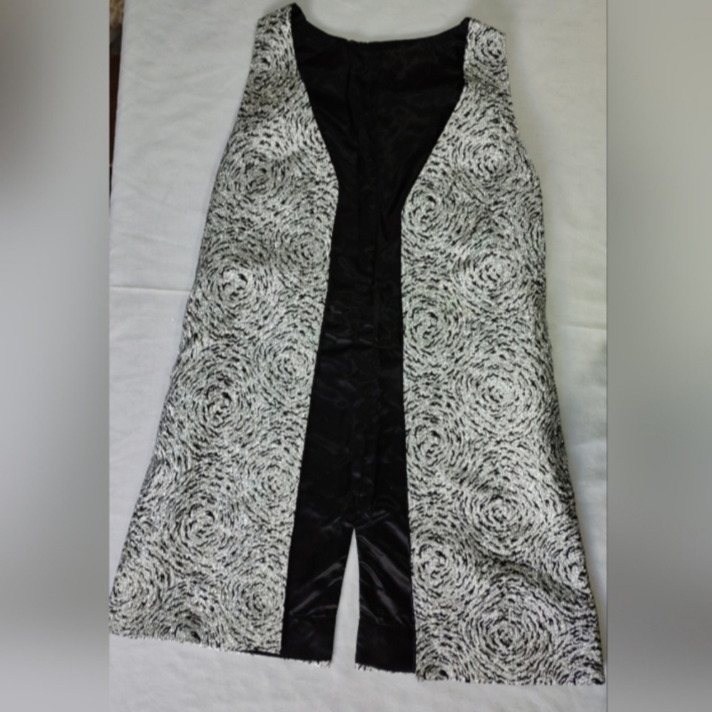 Handmade Long Vest Artsy Streetwear Bohemian Layer Avant Garde Silver Black 6
